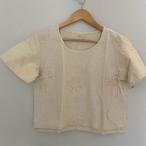 White Figure Outline Blouse